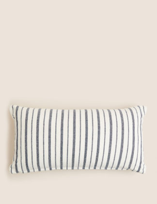 An Image of M&S Pure Cotton Striped Bolster Cushion
