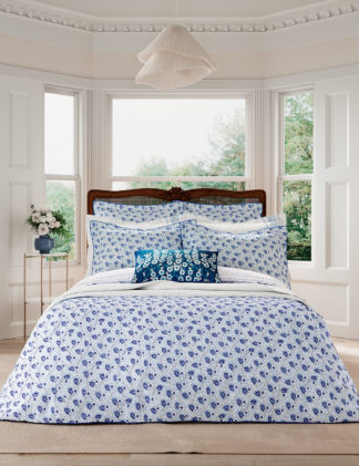An Image of V&A Pure Cotton Percale Swanwick Duvet Cover