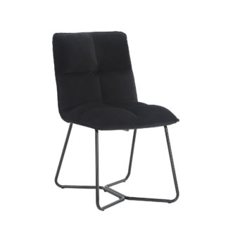 An Image of Logan Dining Chair, Velvet Black