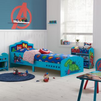 An Image of Marvel Avengers Single Bed Blue
