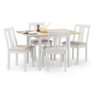 An Image of Rufford Square Extendable Dining Table with 4 Coast Chairs Cream