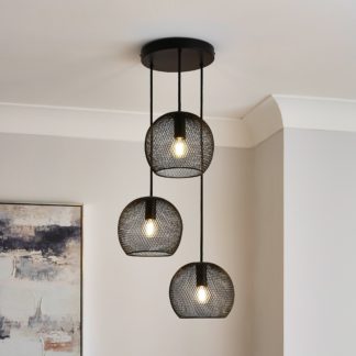 An Image of Harrison 3 Light Cluster Ceiling Fitting Black