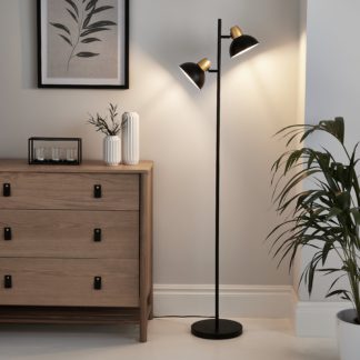 An Image of Haus 2 Light Floor Lamp Black