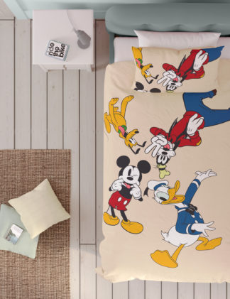 An Image of M&S Cotton Blend Mickey And Friends™ Bedding Set
