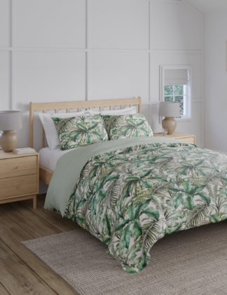 An Image of M&S Pure Cotton Watercolour Palm Bedding Set