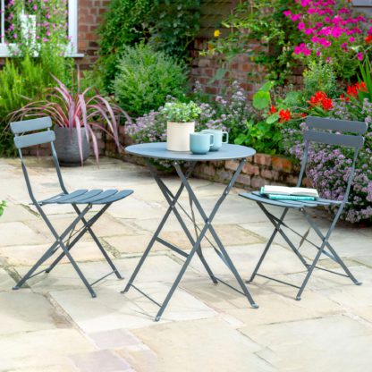 9093859e504eb32bcd55cbbd9fd26b95e54084bc89604d539374108254a53df9.jpg An Image of Comfort 2 Seater Bistro Set Anthracite