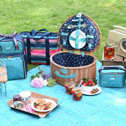 An Image of Mini Confetti Picnic Blanket Blue