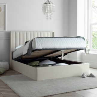 An Image of Harper - King Size - Ottoman Storage Bed - Natural - Fabric - 5ft