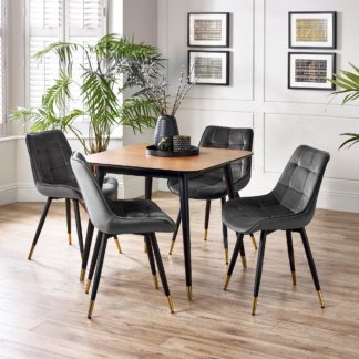 An Image of Findlay 4 Seater Square Dining Table, Beech Wood Brown