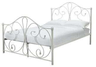 An Image of Habitat Marietta Double Metal Bed Frame - White