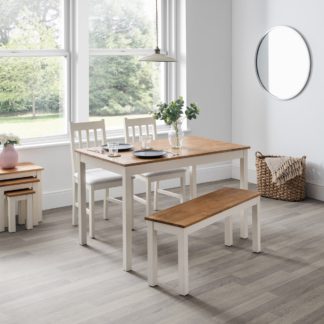 An Image of Coxmoor 4 Seater Rectangular Dining Table, Off White Solid Oak Cream