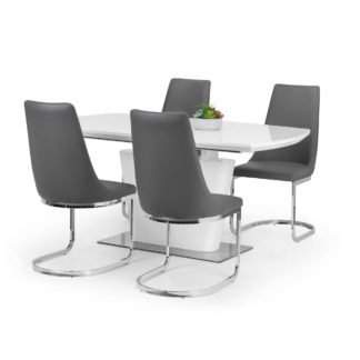 An Image of Como Extending Dining Table and 4 Chairs Grey