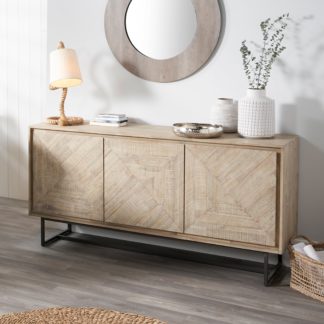 An Image of Pacific Marca 3 Door Sideboard, Natural Acacia Wood Natural