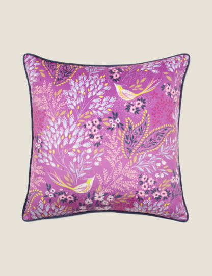 An Image of Sara Miller Velvet Songbird Piped Cushion