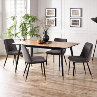 An Image of Findlay 6 Seater Rectangular Dining Table, Beech Wood Brown