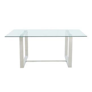 An Image of Madison 8 Seater Rectangular Dining Table, Glass Clear