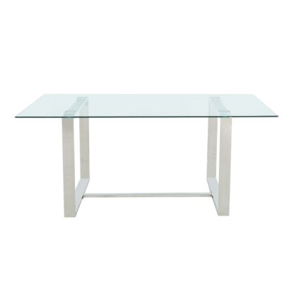 An Image of Madison 8 Seater Rectangular Dining Table, Glass Clear