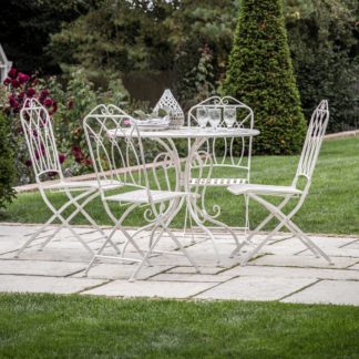 An Image of Eave 4 Seater Bistro Set White