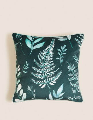 An Image of M&S Velvet Leaf Piped Cushion
