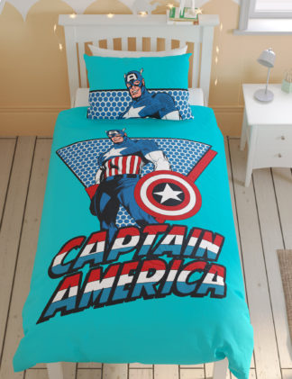 An Image of M&S Captain America™ Cotton Blend Bedding Set