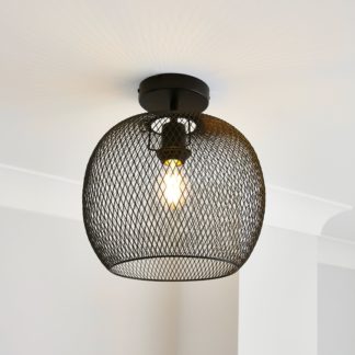 An Image of Harrison 1 Light Flush Ceiling Fitting Black