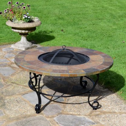 An Image of Bayfield Coffee Table Firepit 89cm Brown