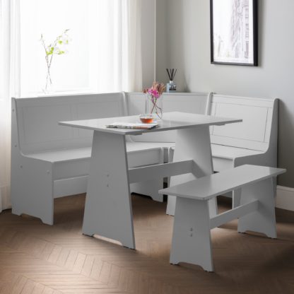 An Image of Newport Rectangular Corner Dining Table with 2 Benches White