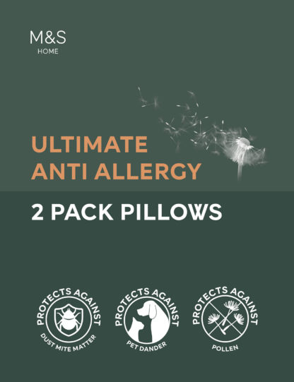 An Image of M&S 2pk Ultimate Anti Allergy Medium Pillows