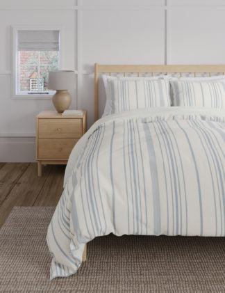 An Image of M&S Pure Cotton Striped Bedding Set