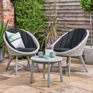 An Image of Chedworth Curved 2 Seater Bistro Set Grey