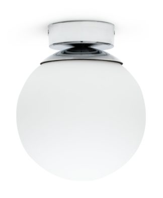 An Image of Habitat Opal Glass Bathroom Flush to Ceiling Light - White