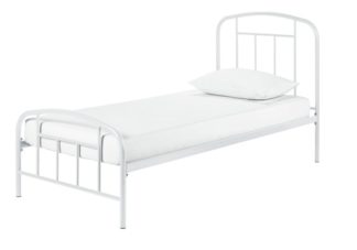 An Image of Habitat Pippa Single Metal Bed Frame - Off White