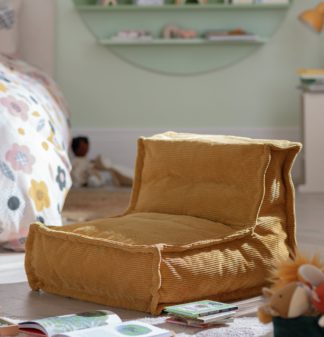 An Image of Habitat Kids Mini Estelle Cord Bean Bag - Mustard