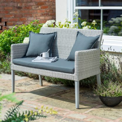 An Image of Chedworth 2 Seater Garden Bench Grey