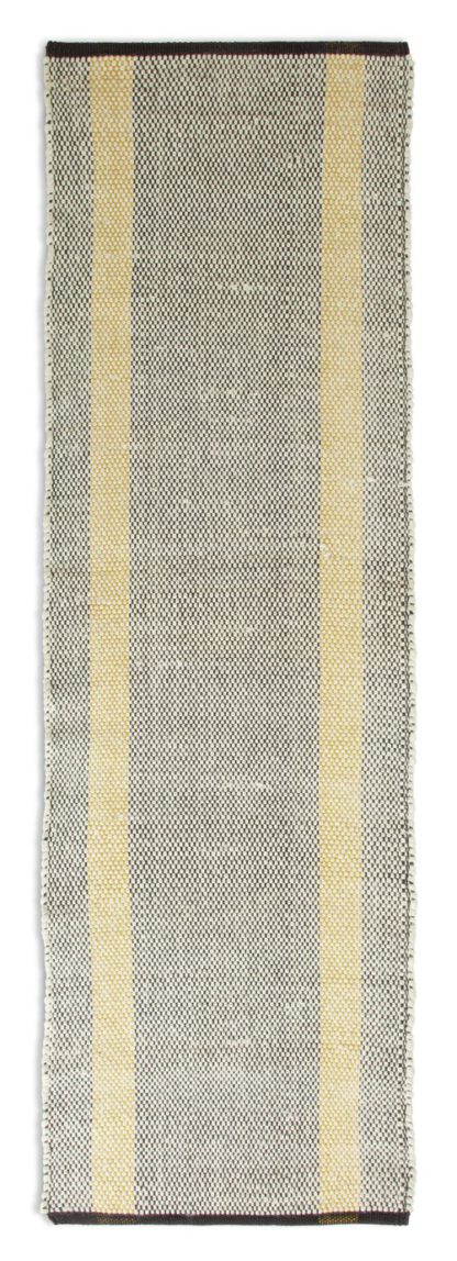 ed6a42c284f4ea12d0fabdb3ec26ec2b478161c1eb07445c1c21652435d96a97.jpg An Image of Habitat Striped Flatweave Wool Runner - Grey - 75x250cm