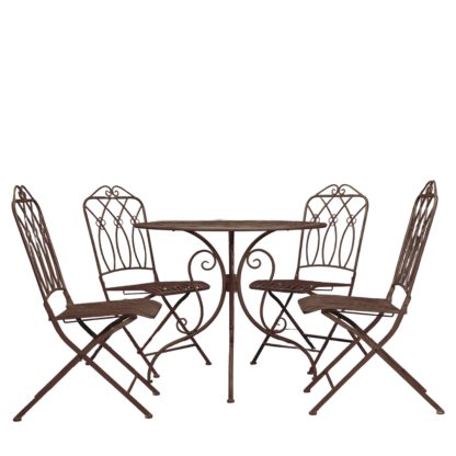 An Image of Eave 4 Seater Bistro Set White