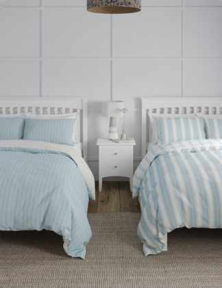 An Image of M&S 2pk Cotton Blend Striped Bedding Sets