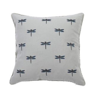 An Image of Embroidered Dragonfly Cushion