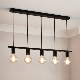 An Image of Koppla 5 Light Diner Ceiling Fitting Black