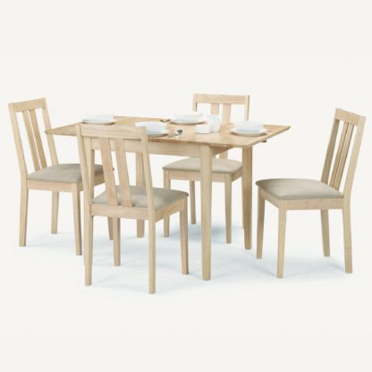 An Image of Rufford Square Extendable Dining Table with 4 Coast Chairs Cream