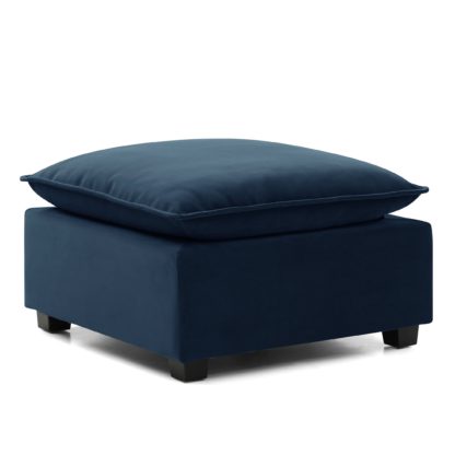 An Image of Moda Velvet Modular Ottoman Moda Velvet Navy