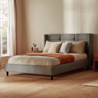 An Image of Silentnight Lilith Double Fabric Bed Frame - Pebble