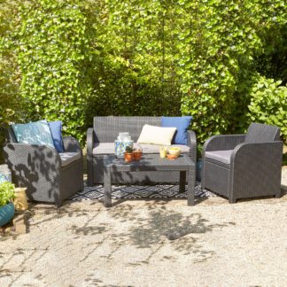 An Image of Oklahoma 4 Seater Coversation Set Graphite (Grey)