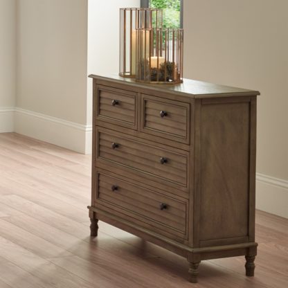 An Image of Pacific Ashwell 4 Drawer Chest, Taupe Pine Taupe