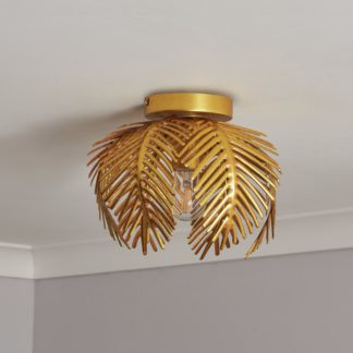 An Image of BHS Brooklyn Metal Flush to Ceiling Light - Brass