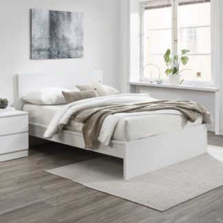 An Image of Oslo - King Size - Low Foot-End Bed - White - Wooden - 5ft