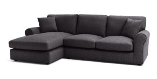 An Image of Habitat Lisbon Fabric Left Hand Corner Chaise Sofa- Charcoal