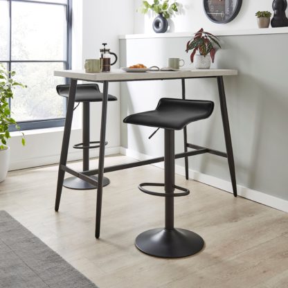 An Image of Blake Faux Leather Height Adjustable Bar Stool Grey