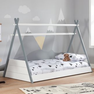An Image of Teepee Bed White & Grey Single White
