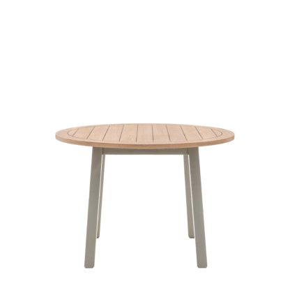 An Image of Elda 4 Seater Round Dining Table Charcoal (Grey)